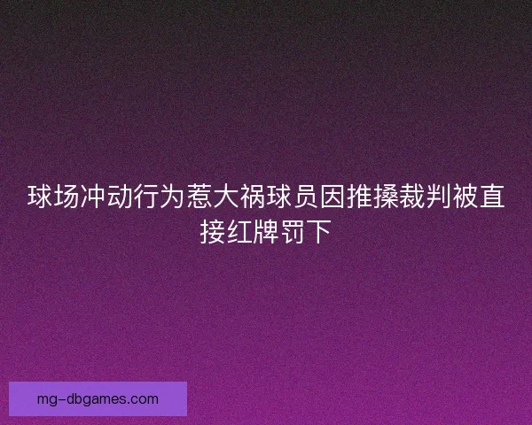 球场冲动行为惹大祸球员因推搡裁判被直接红牌罚下